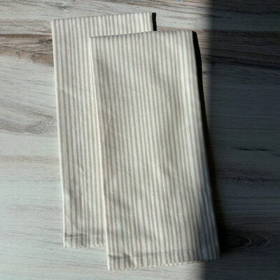 Tan Striped Dish Towel (Set of 2)