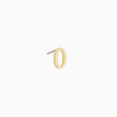 Number Zero Single Stud Earring