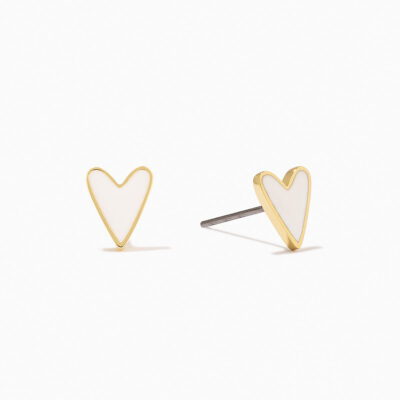 White Heart Studs