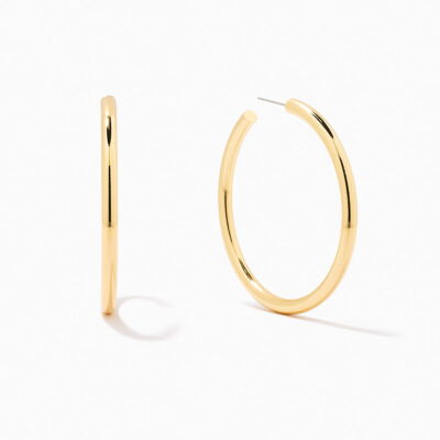 Classic Thick Gold Hoops Large