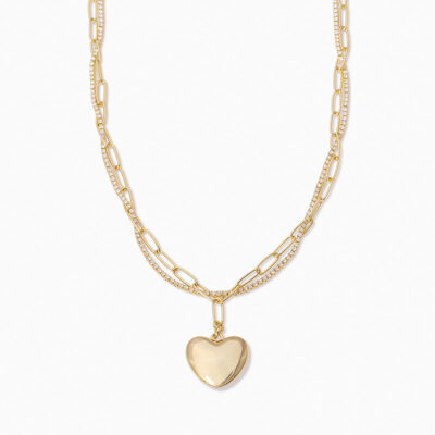 Intertwined Chain and Heart Necklace