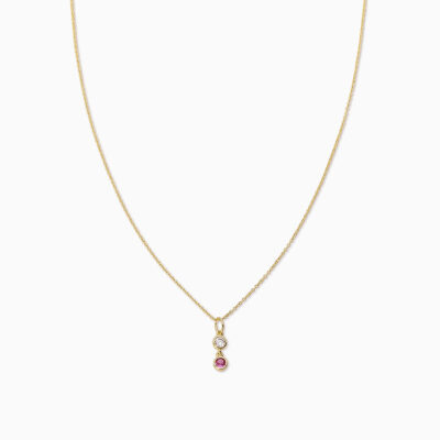 Pink and White Gem Necklace