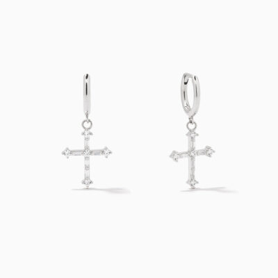 Bold Cross Huggie Earrings