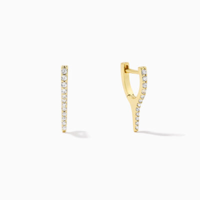 Wishbone Pavé Huggie Earrings